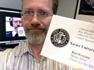self-portrait with business card